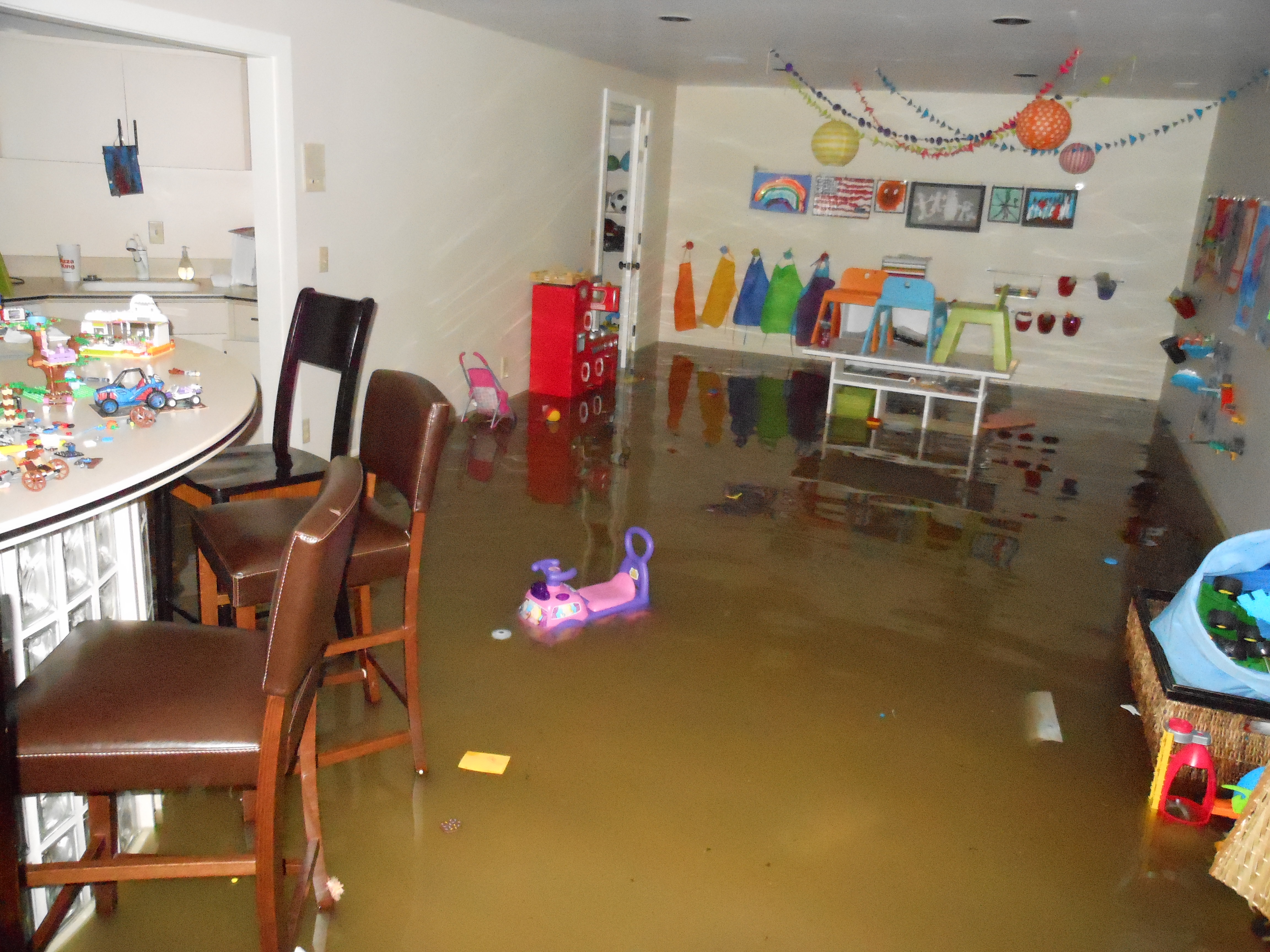 Standing Water in Flooded Fort Wayne Basement